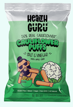 Health Guru Cauliflower Puffs Salt &amp; Vinegar - 12 x 56gm
