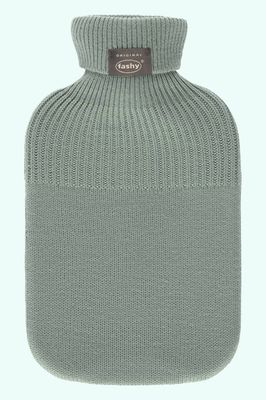 Fashy Hot Water Bottle Knitted Cover Turtle Neck Green 2.0 litre