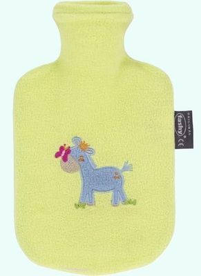 Fashy Hot Water Bottle Kids Cover Donkey Lime 0.8 litre