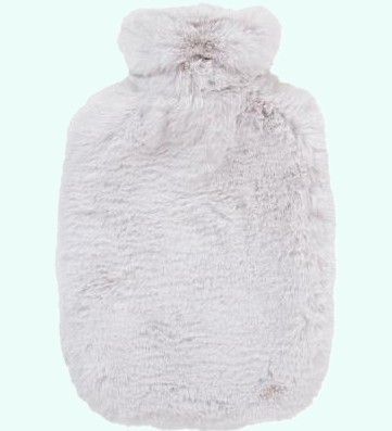 Fashy Hot Water Bottle Faux Fur Cover Soft White 2.0 litre