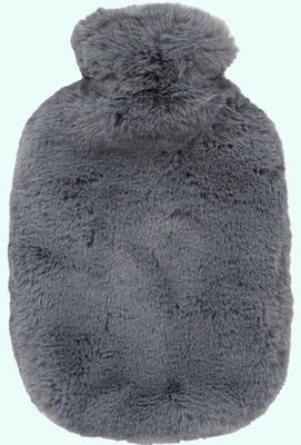 Fashy Hot Water Bottle Faux Fur Cover Grey 2.0 litre