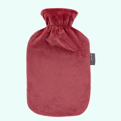 Fashy Hot Water Bottle Velour Cover Rust Red 2.0 L