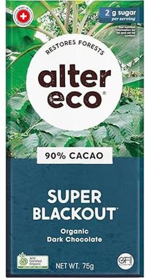 Alter Eco Chocolate Bar Super Blackout 90% Cacao 75gm