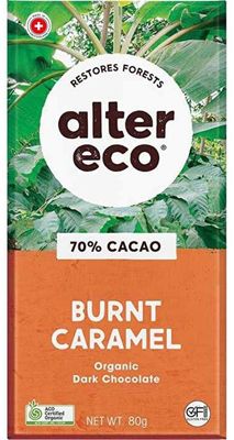 Alter Eco Chocolate Bar Dark Burnt Caramel 70% Cacao 80gm