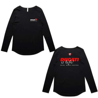 Womens Ducati Is Life Long Sleeve Tee