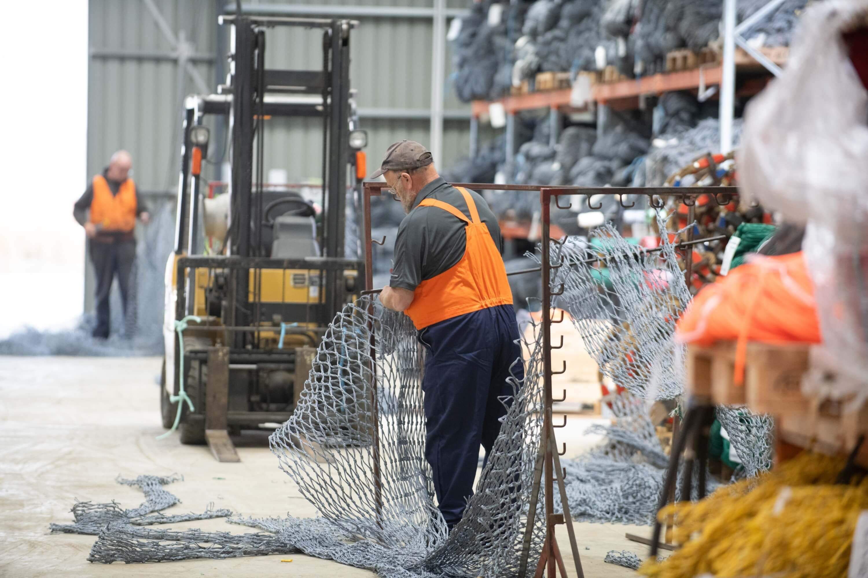 Experienced team crafting durable fishing nets and custom ropes for commercial and aquaculture industries.