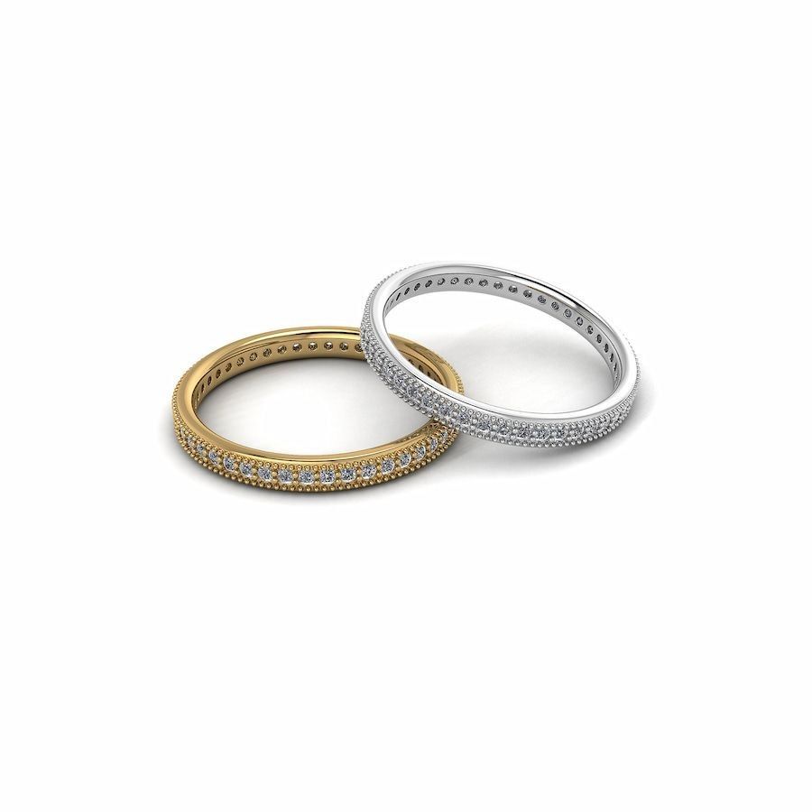 Eternity ring gold and white gold diamonds