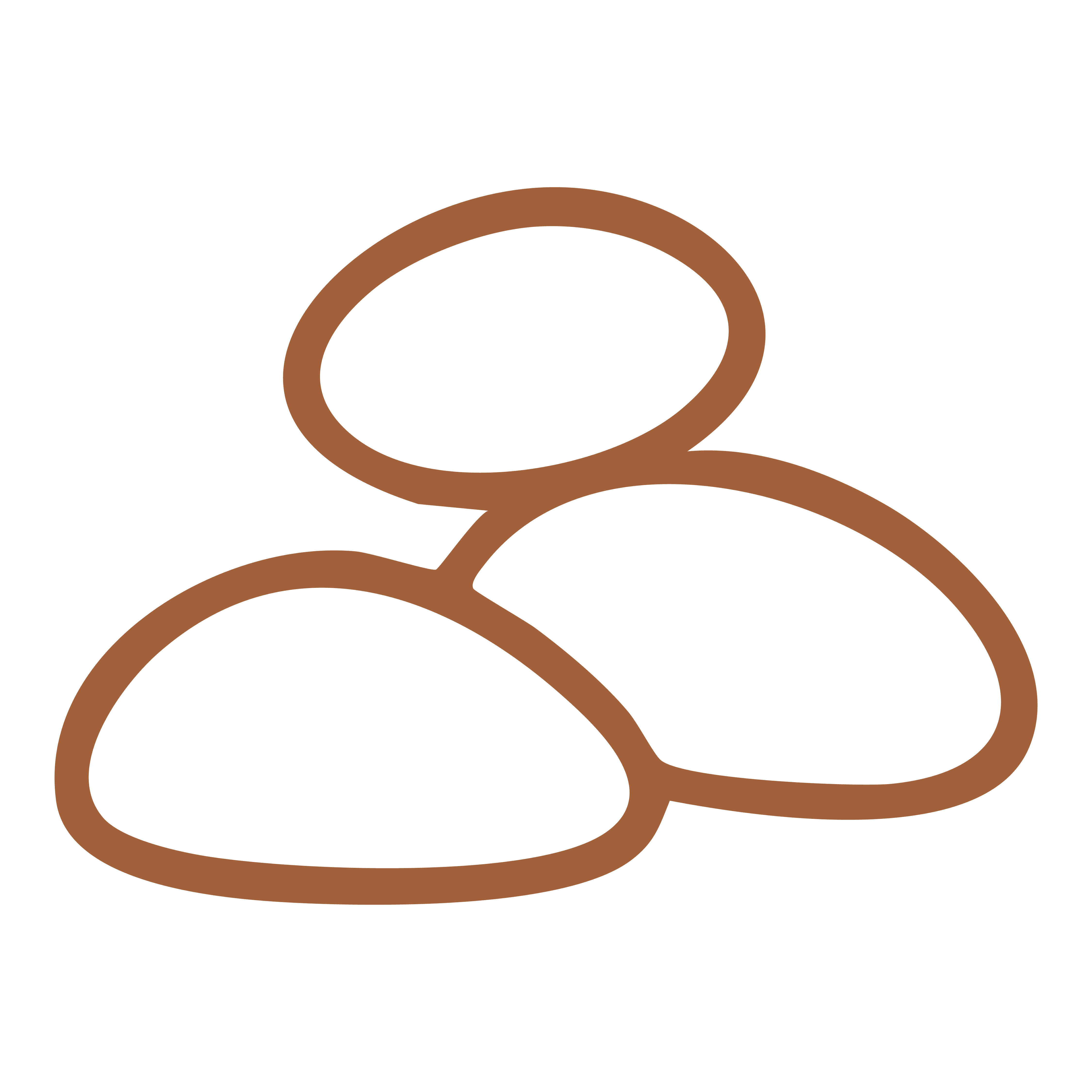 Ascend Icon - Three mountain line outlines stacked in growing heights.