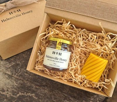 Small Hessian Ribbon Gift Box ( Honey and Candle )