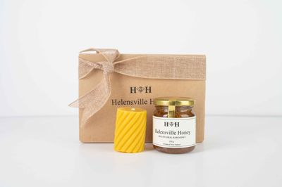 Small Gift Box with Hessian Ribbon ( Honey and Candle )