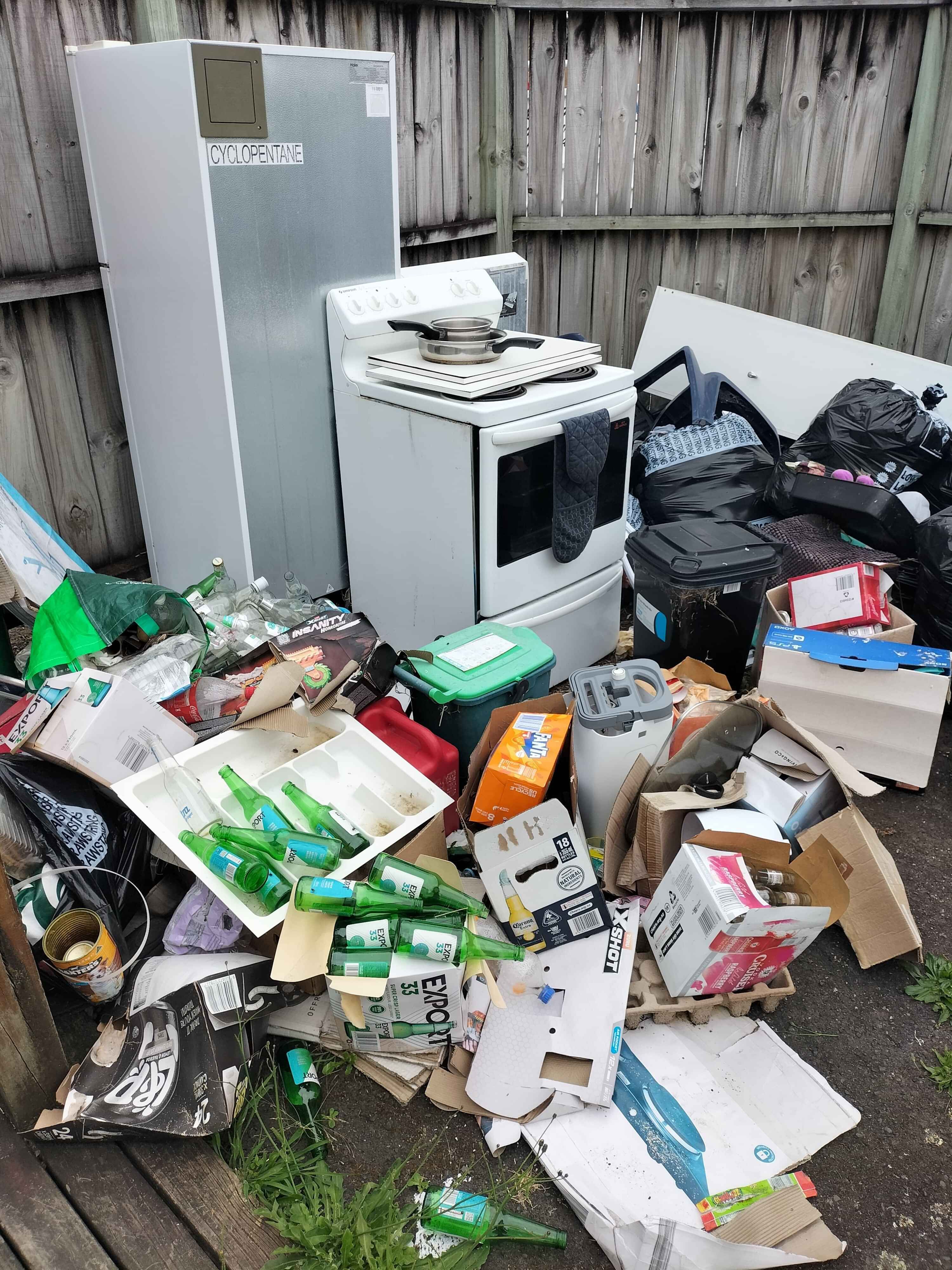 a heap of inorganic waste