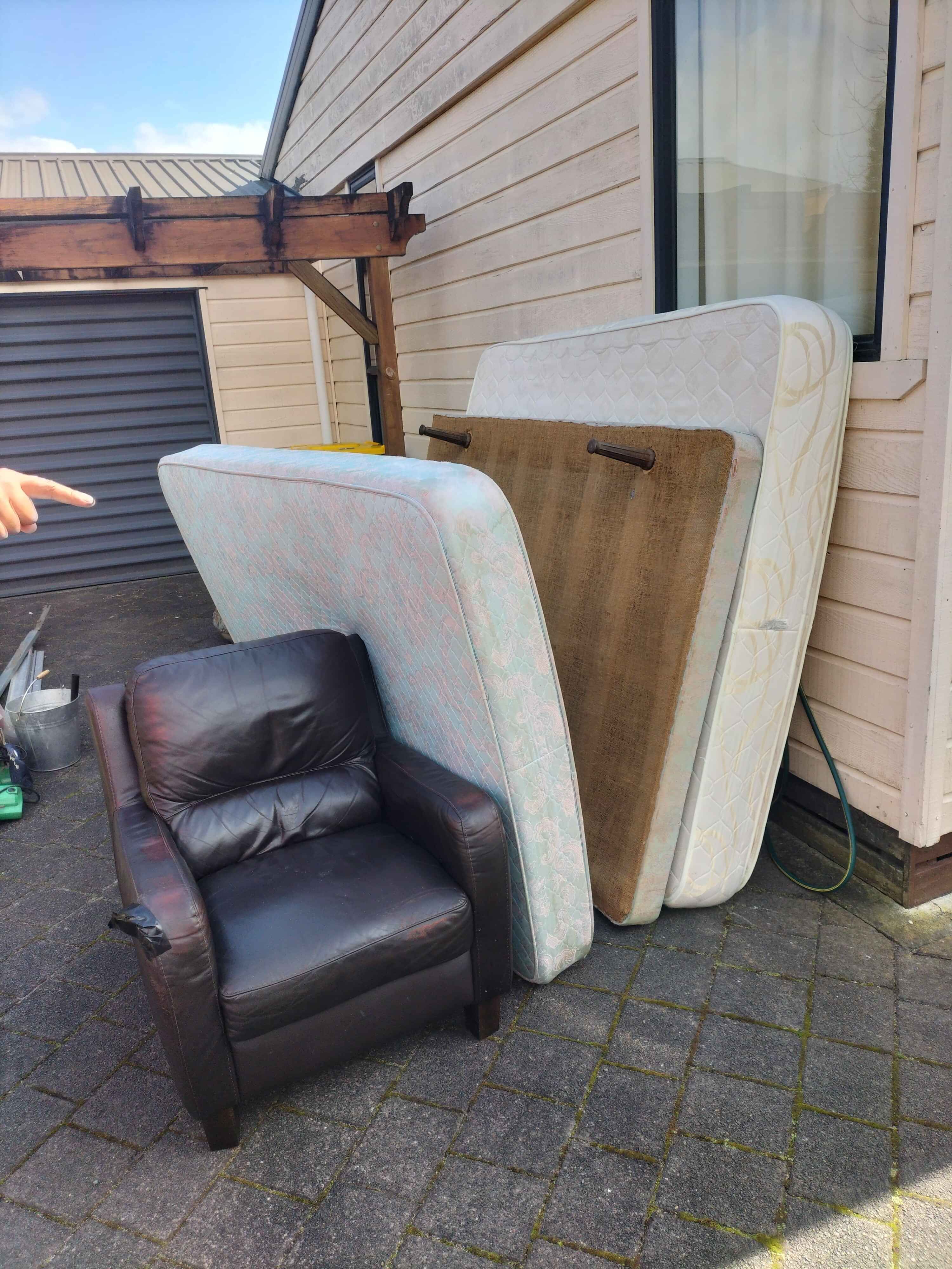 Household rubbished in a heap ready for removal