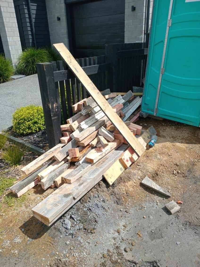 A pile of office rubbish including binders, boxes and general waste