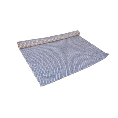 Grey and White Woven Mat
