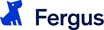 Fergus Logo with blue dog.