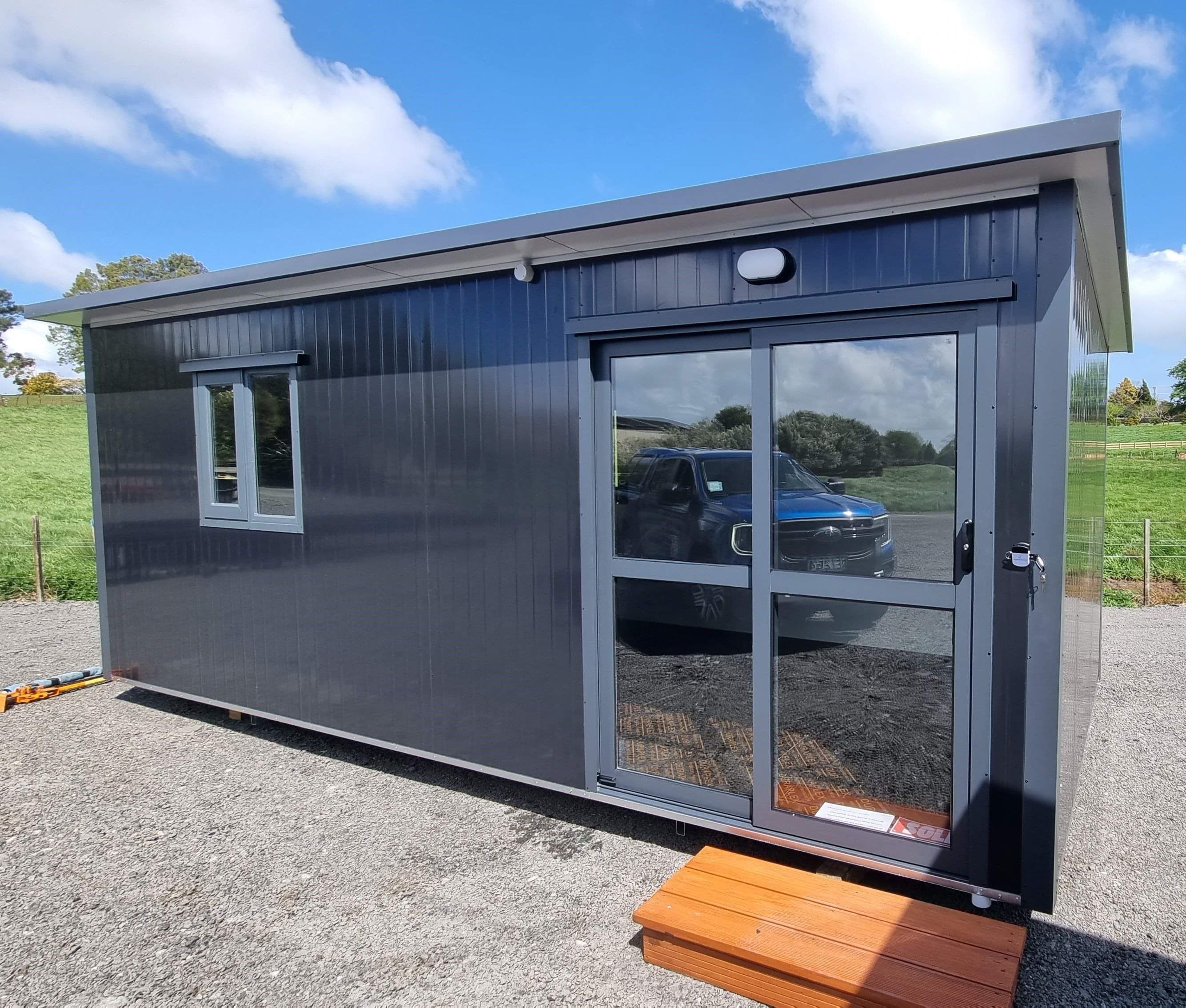 6m x 2.4m white cabin