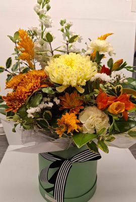 Hat Box of Fresh Flowers Large