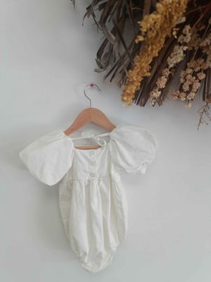Grace tie back romper - Cream (2)