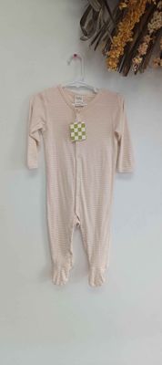 Nature baby pink/stripped onesie (4)