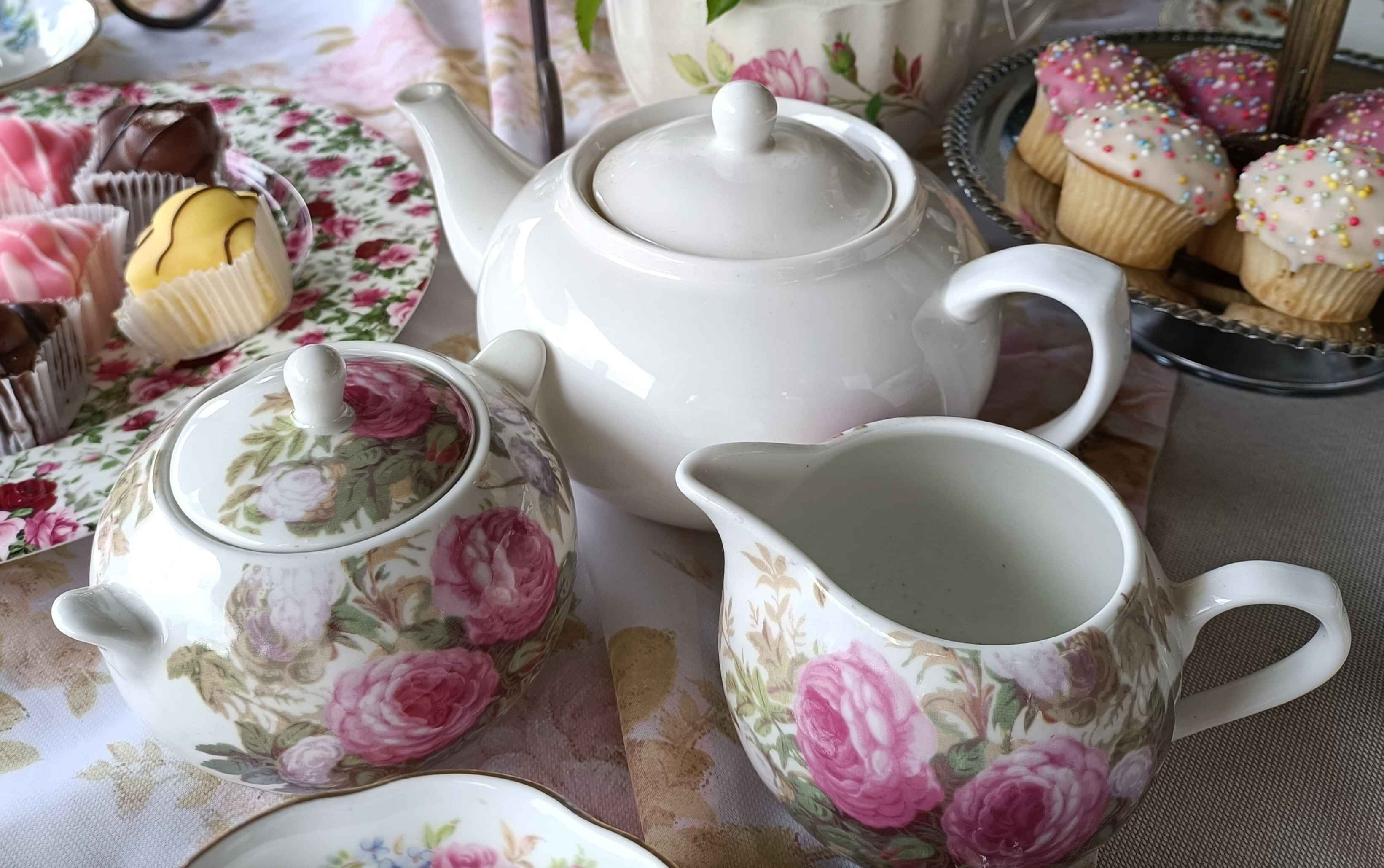 vintage tea party hire setting