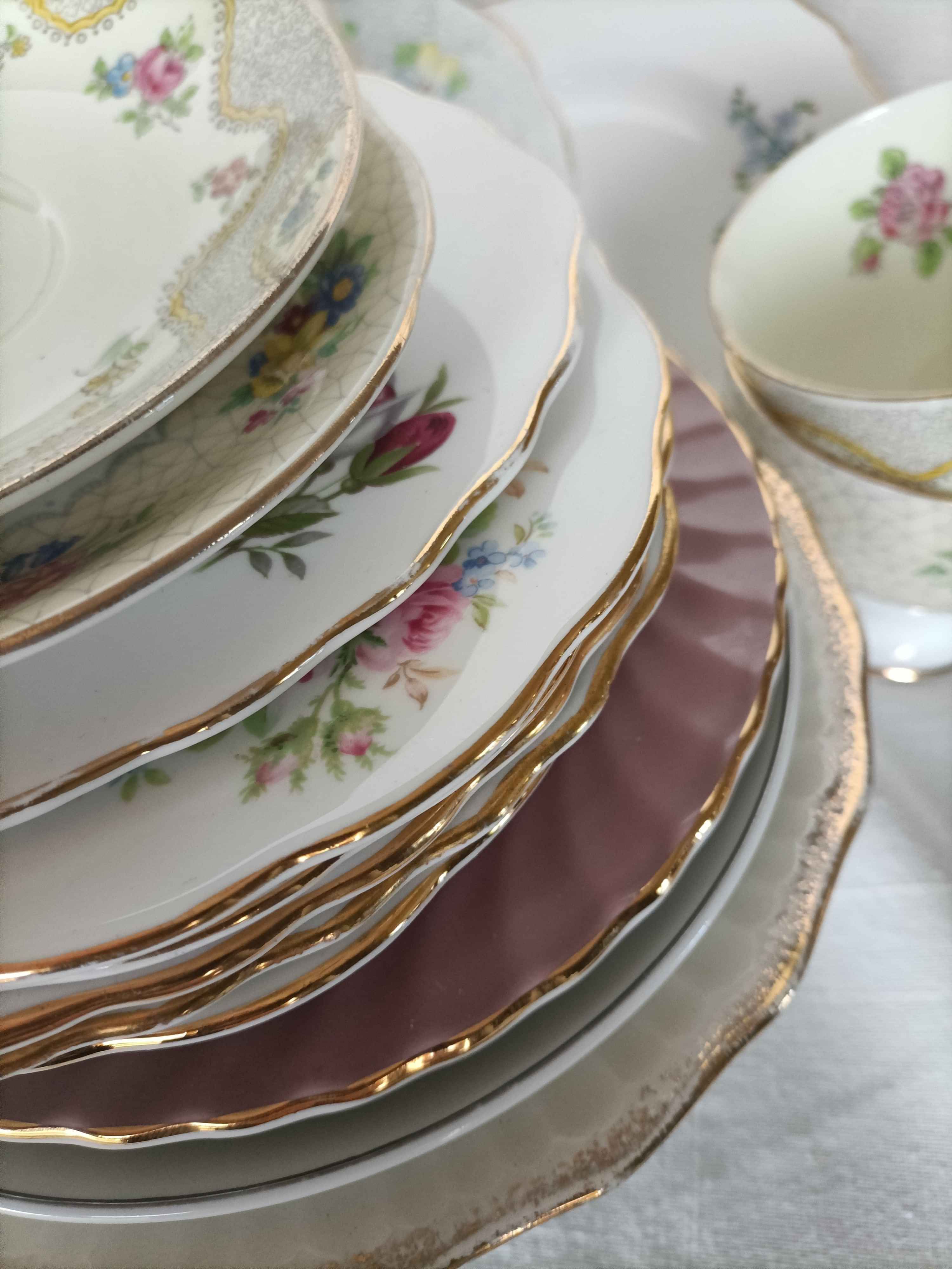 stack of vintage plates