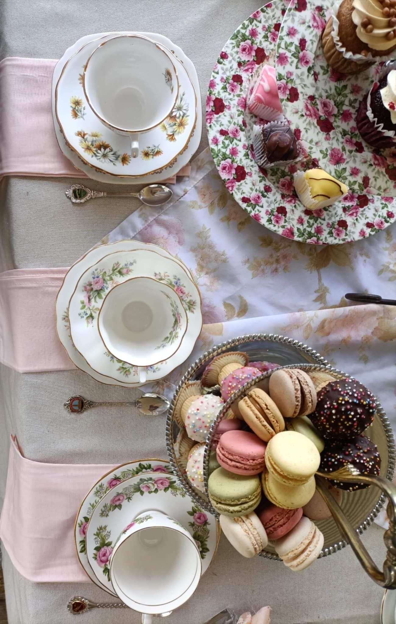 selection of vintage te party items