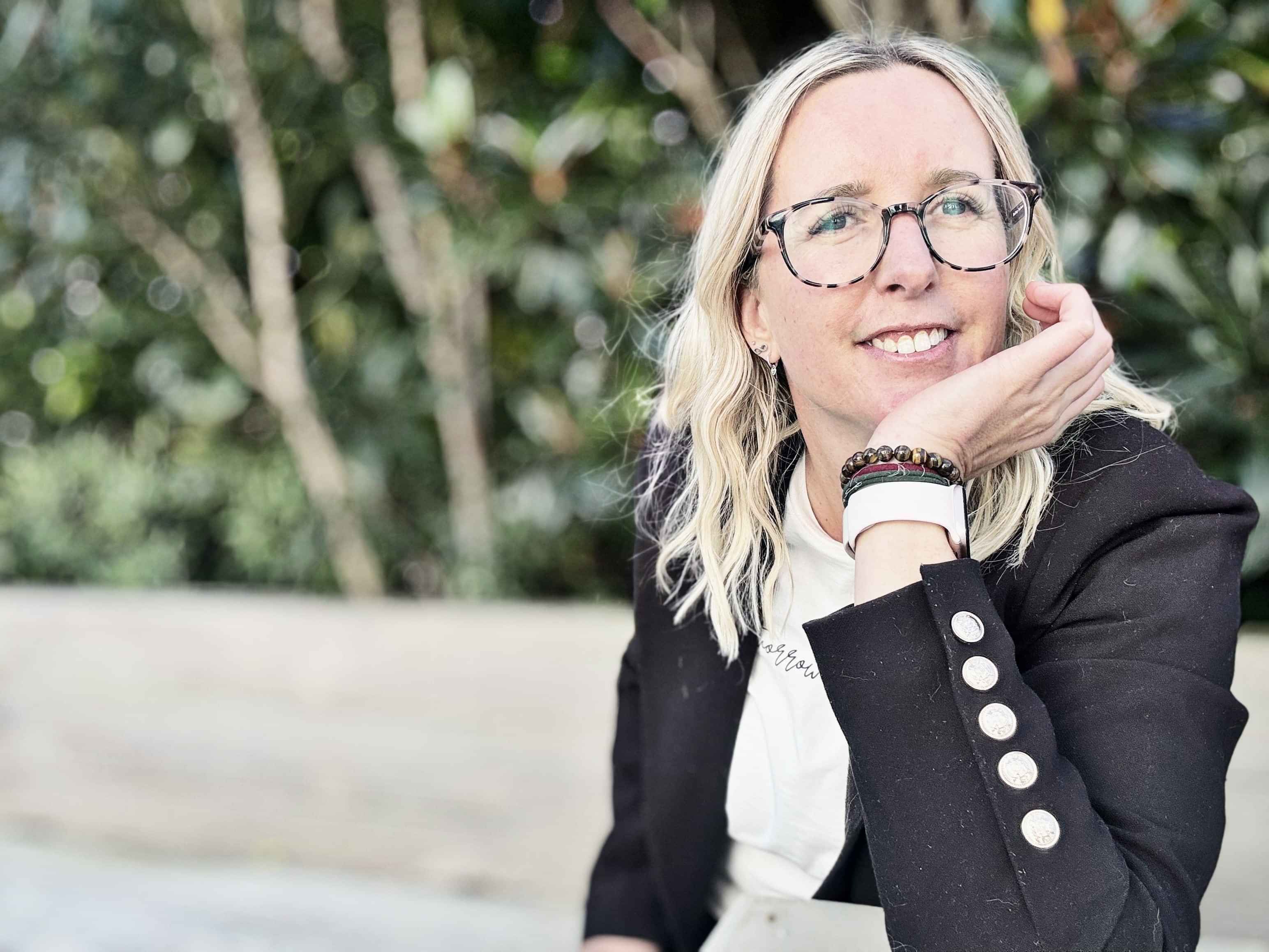 Michelle looking into the distance thinking about her clients websites