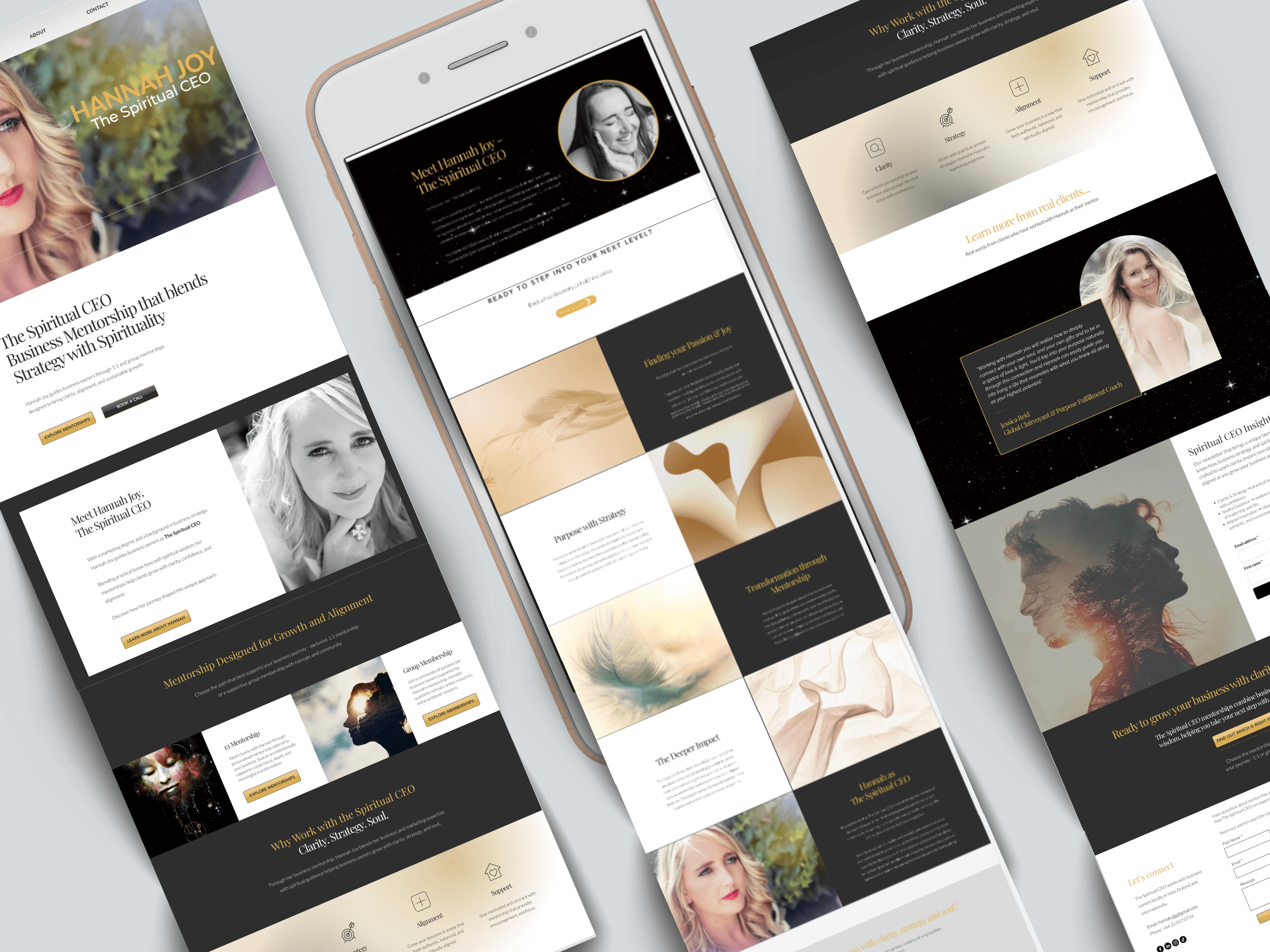 Hannah Joy Spiritual CEO Website Build on WIX