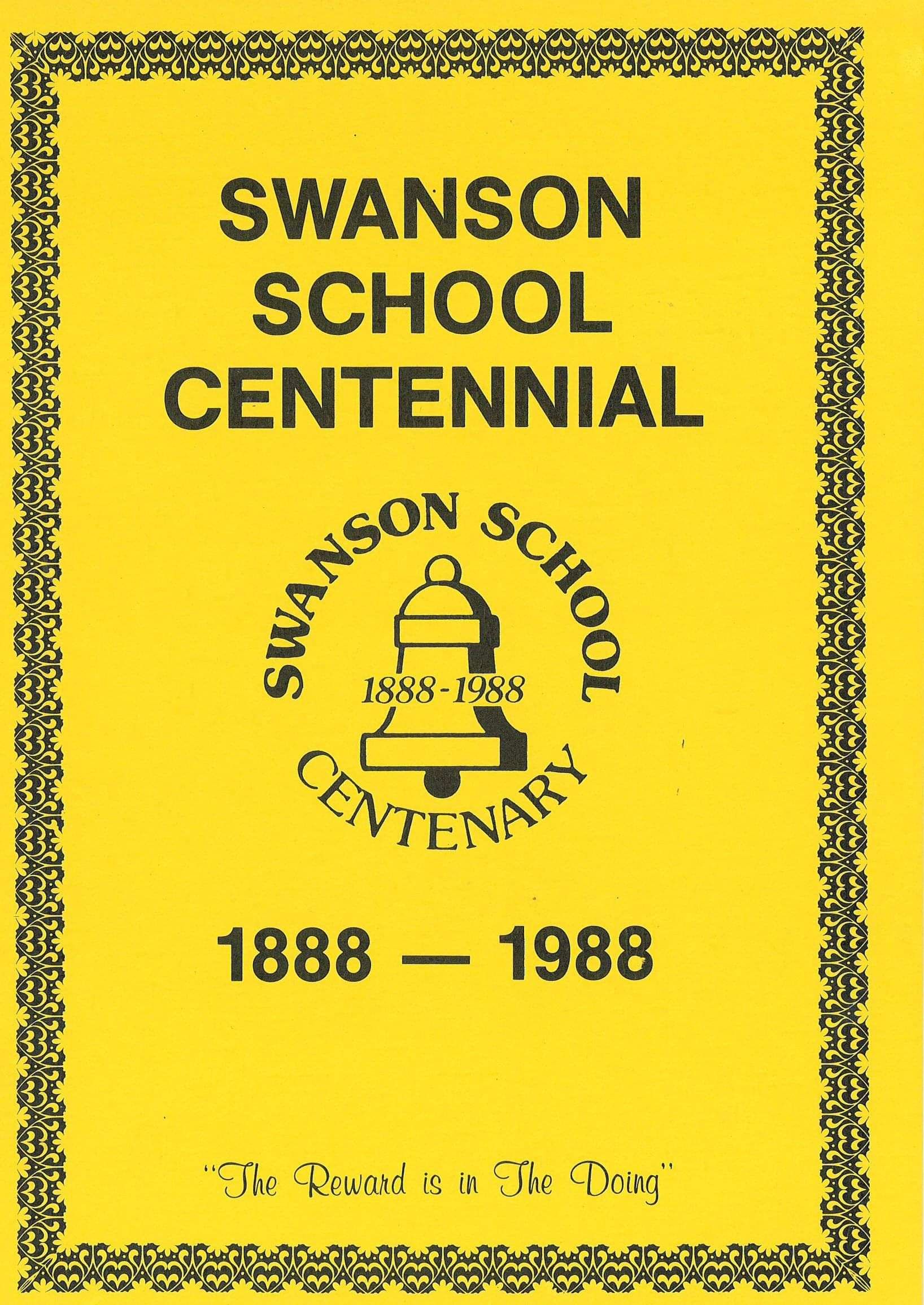 Book cover with text and a line drawing of a bell