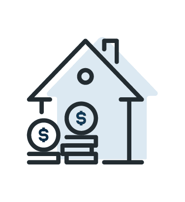 A house and money icon