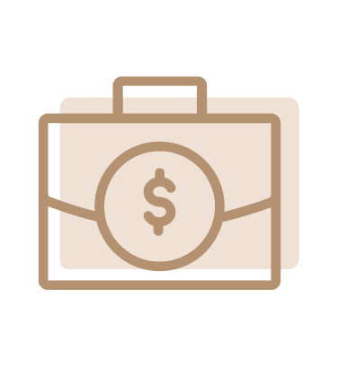 A business briefcase with a dollar sign icon