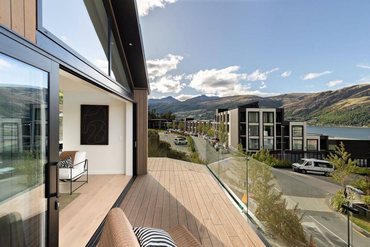 A balcony overlooking the area