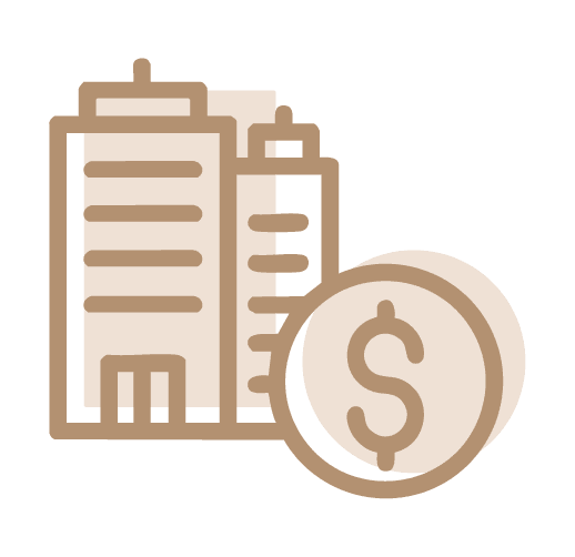 A building and money icon