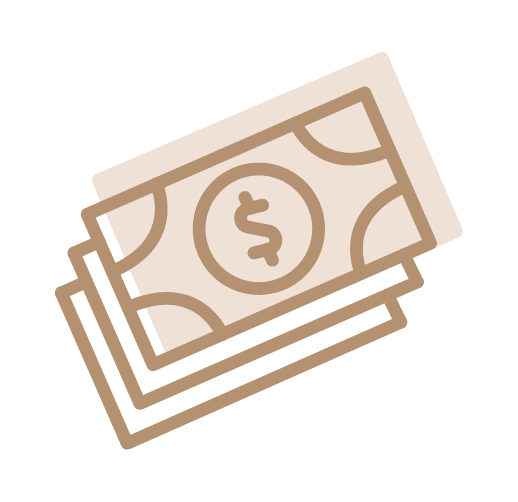 Stacked money bills icon