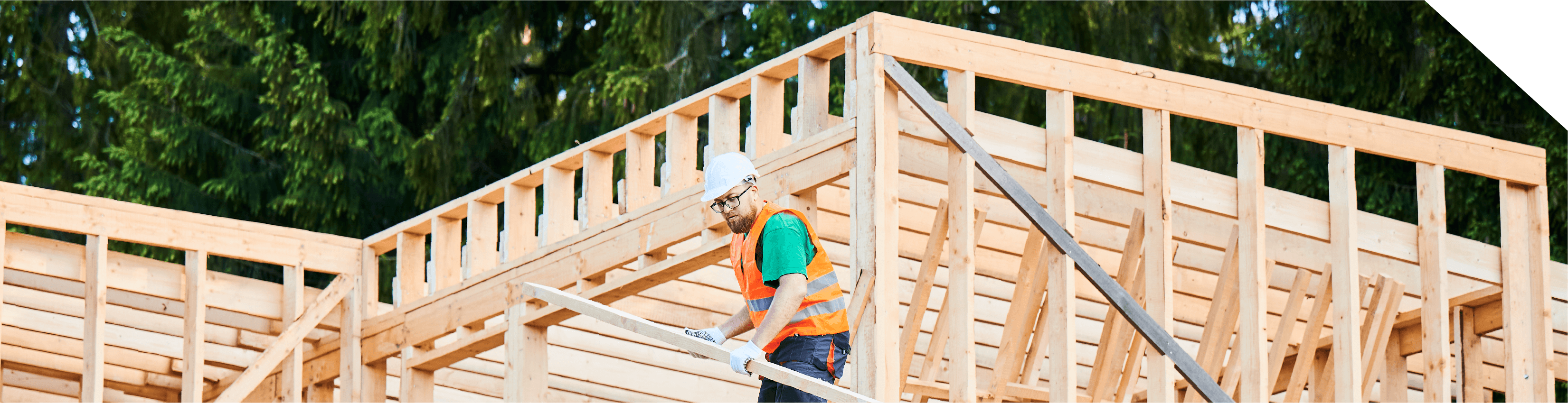 Construction worker building a house