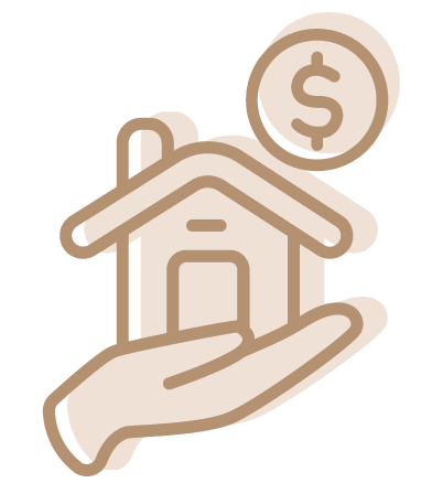 Hand with a house icon