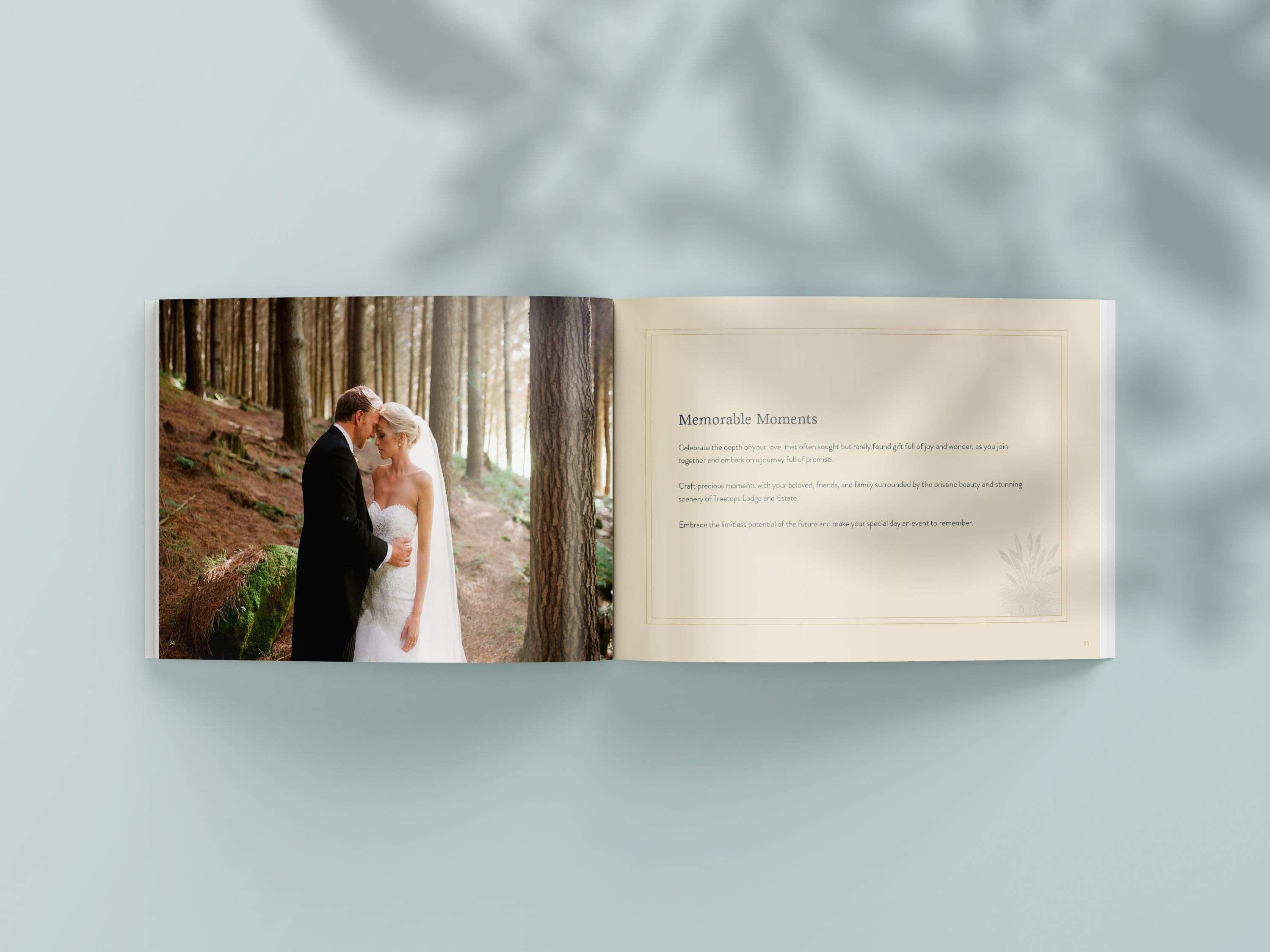 Treetops Wedding Brochure Design | Wedding Graphic Design Tauranga