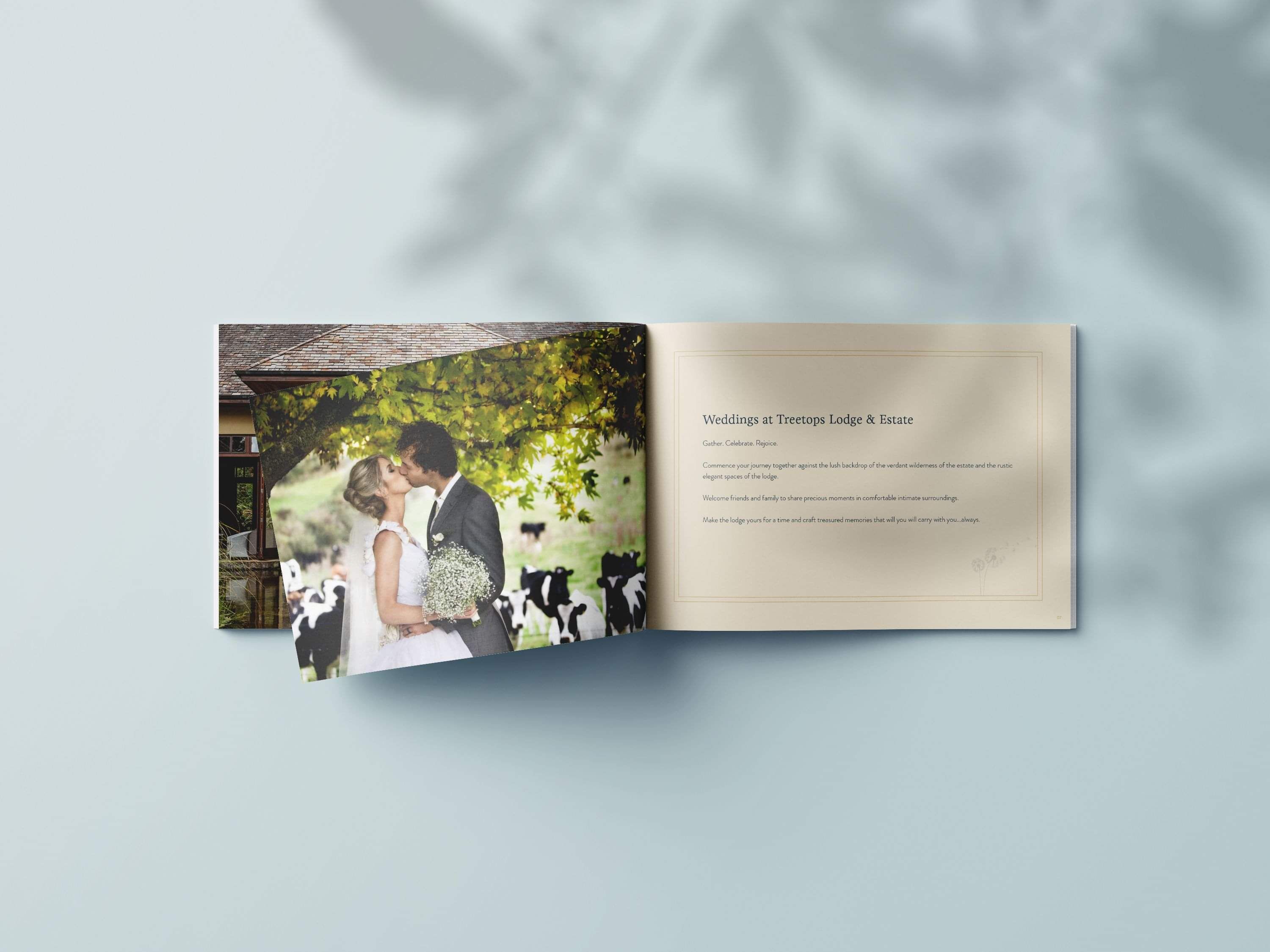 Treetops Wedding Brochure Design | Wedding Graphic Design