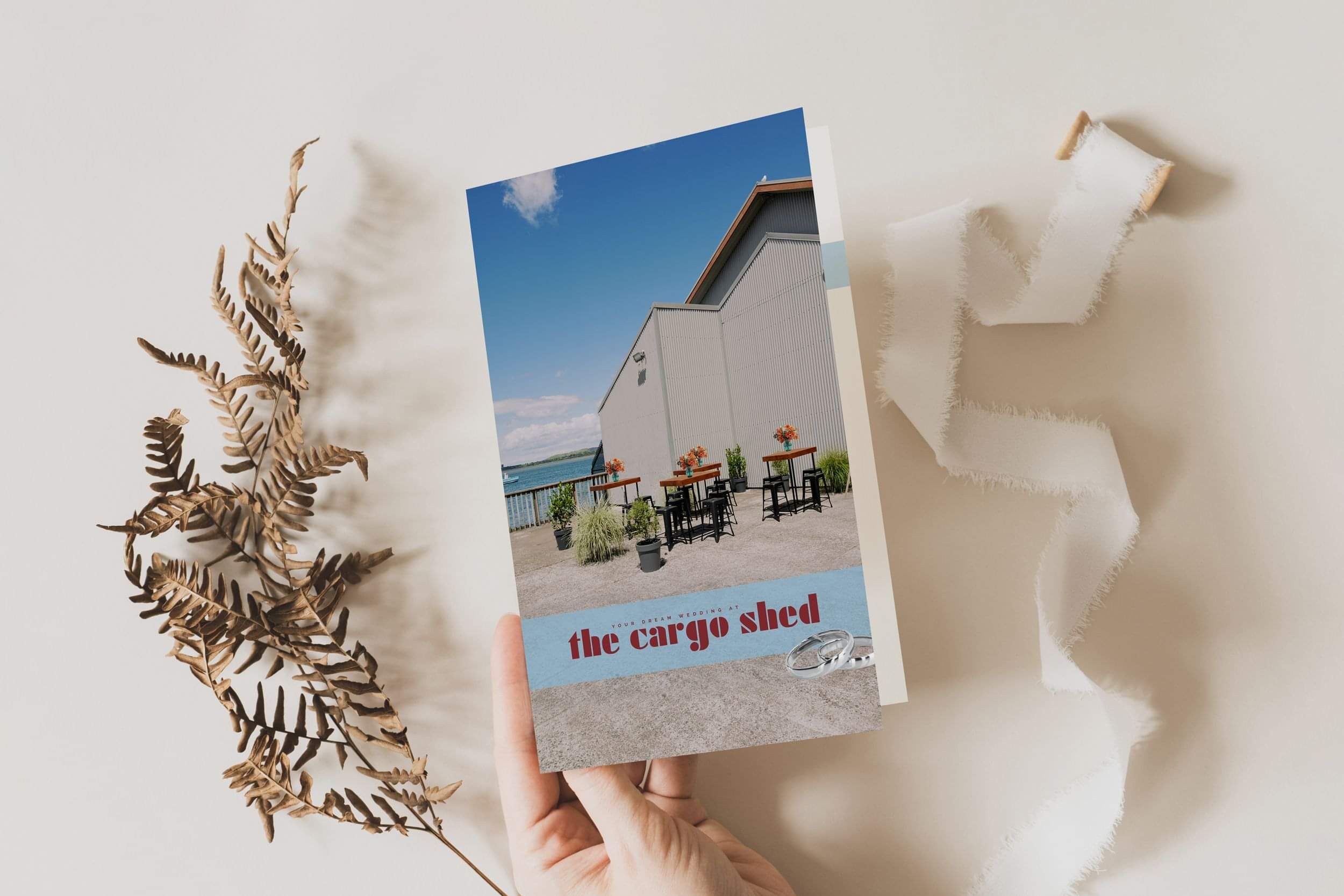 The Cargo Shed Wedding Brochure Design | Wedding Graphic Design Tauranga