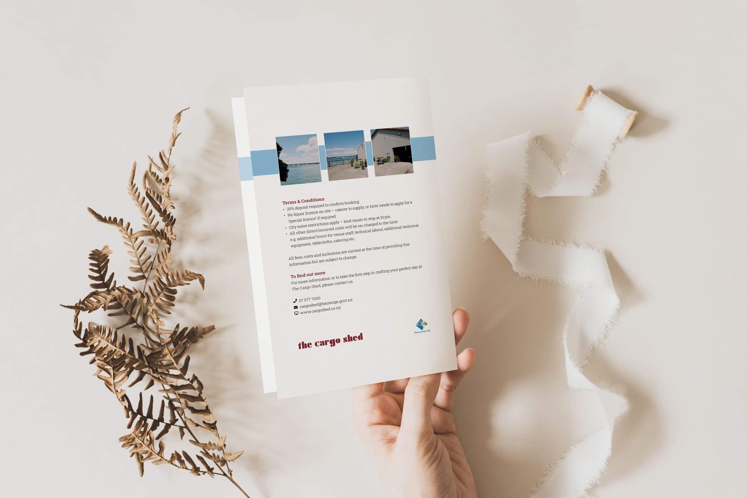 The Cargo Shed Wedding Brochure Design | Wedding Graphic Design