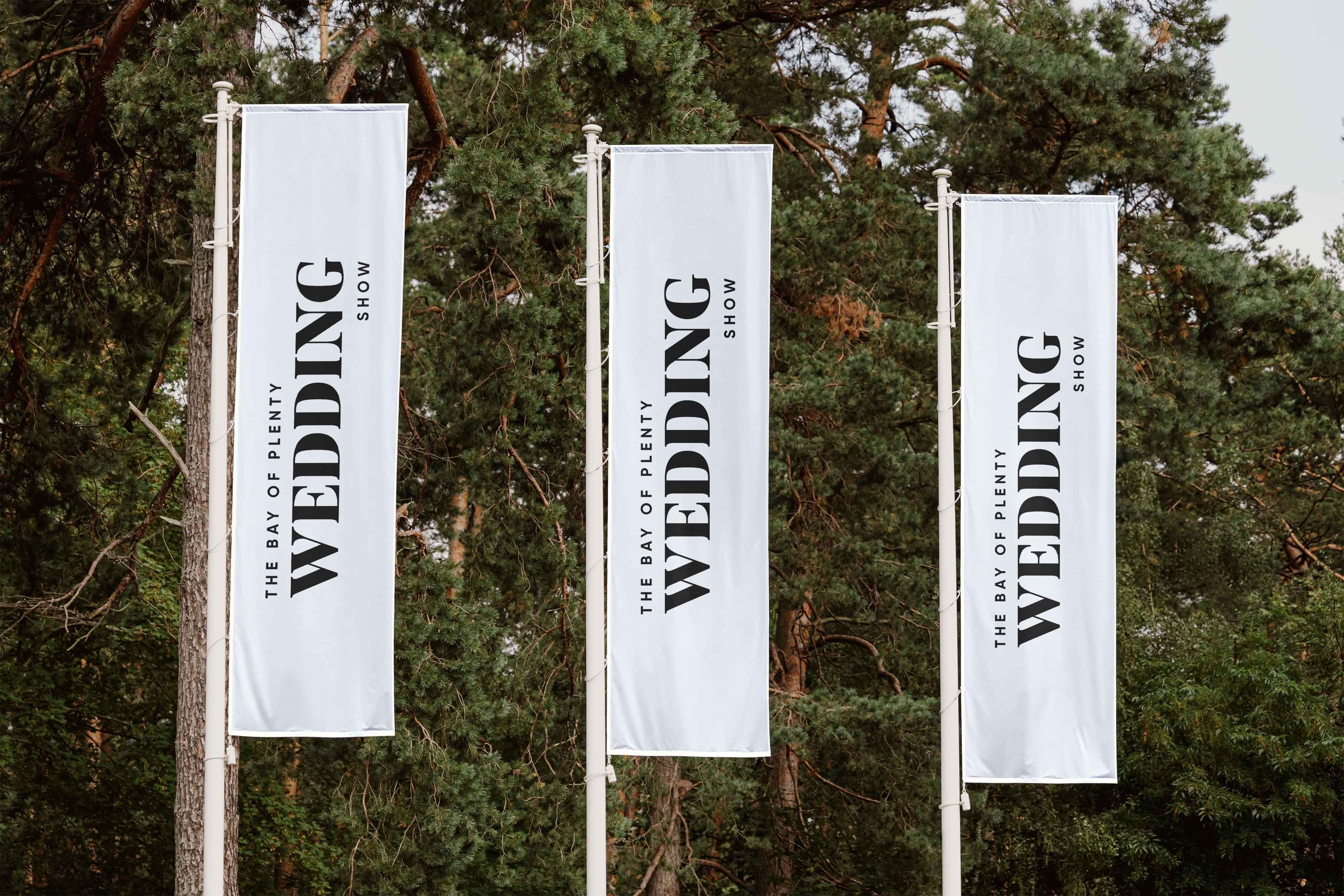 Promotional flag design for The Bay of Plenty Wedding Show — wedding marketing materials by Poppyseed