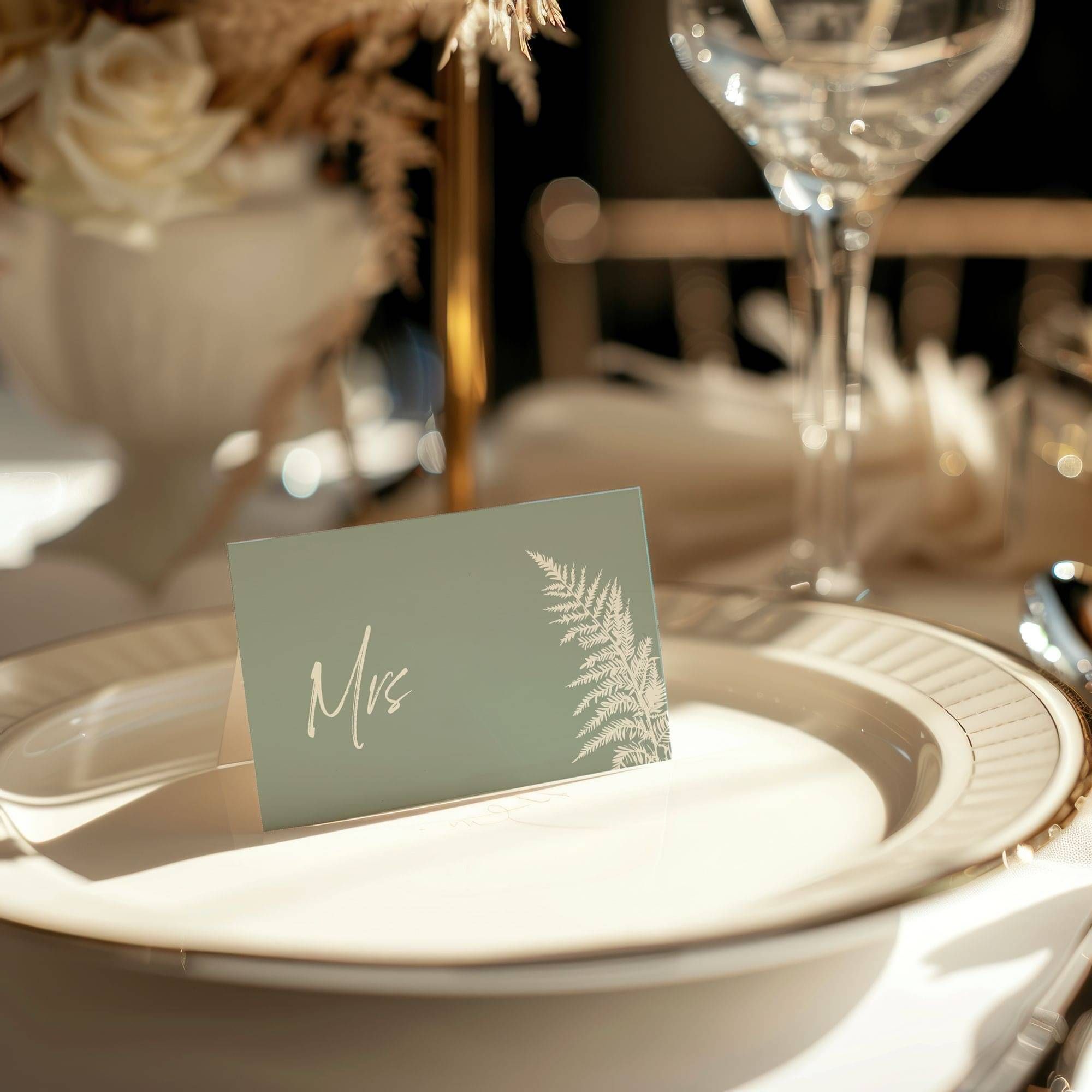 Silver Fern Wedding Place Name | Wedding Stationery