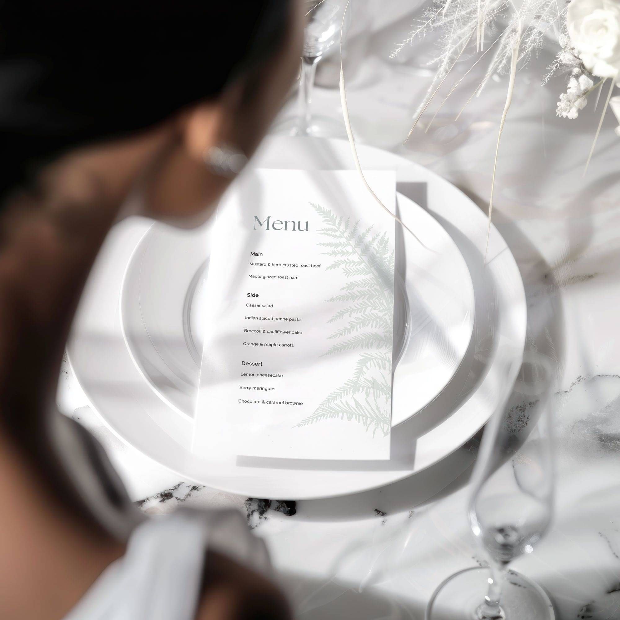 Wedding table styling with menu stationery and refined neutral wedding decor | Wedding Invitations NZ