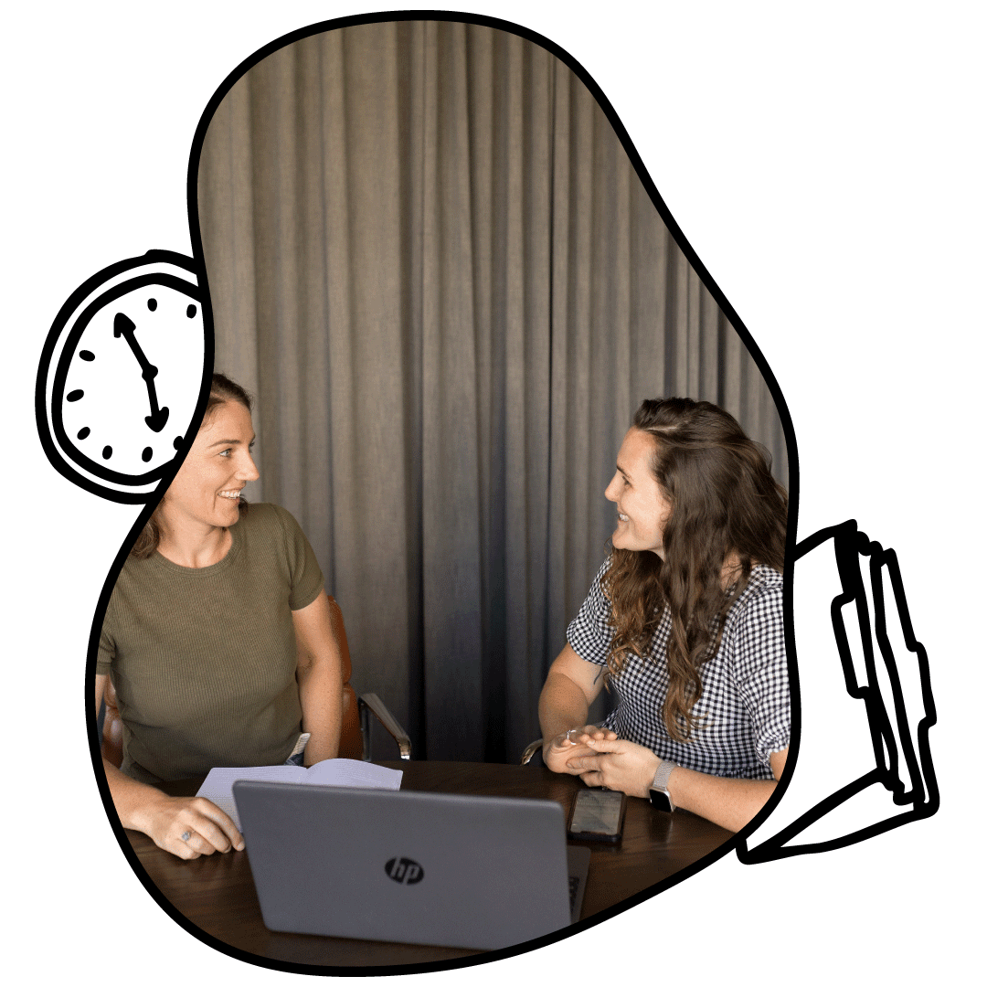 Anna with a client