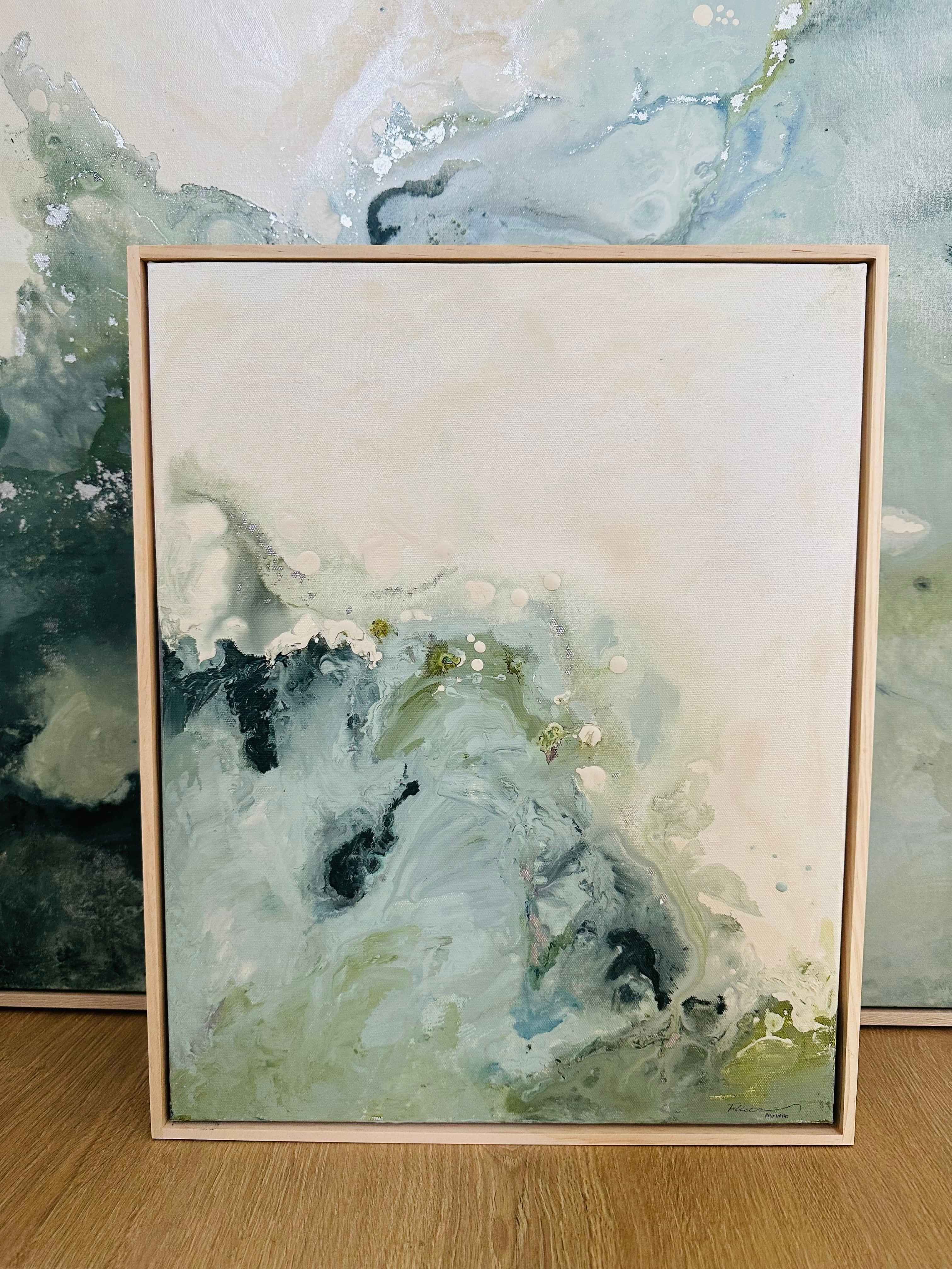 Diptych abstract painting titled Notes of Earth and Fire
