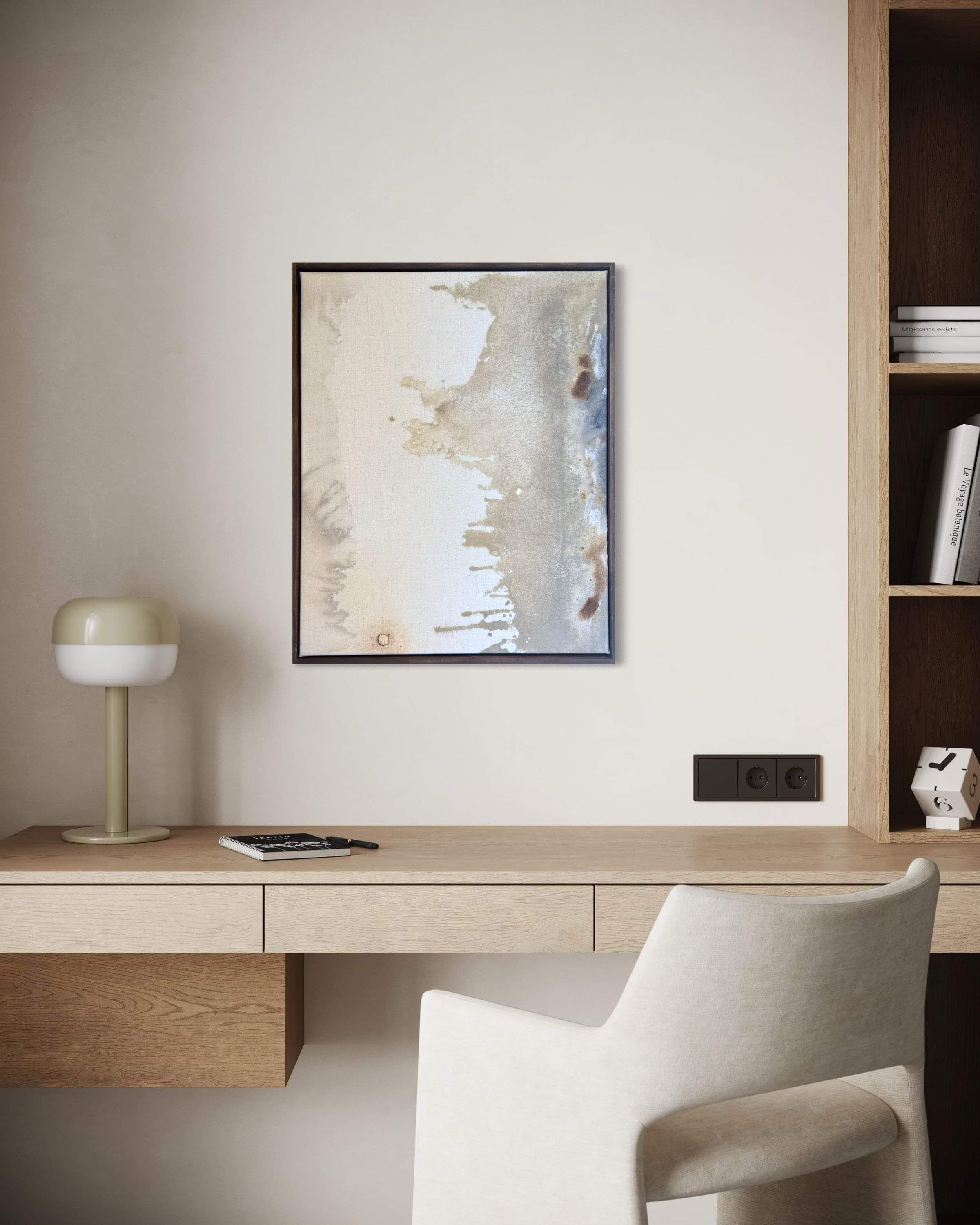 Diptych abstract painting titled Notes of Earth and Fire