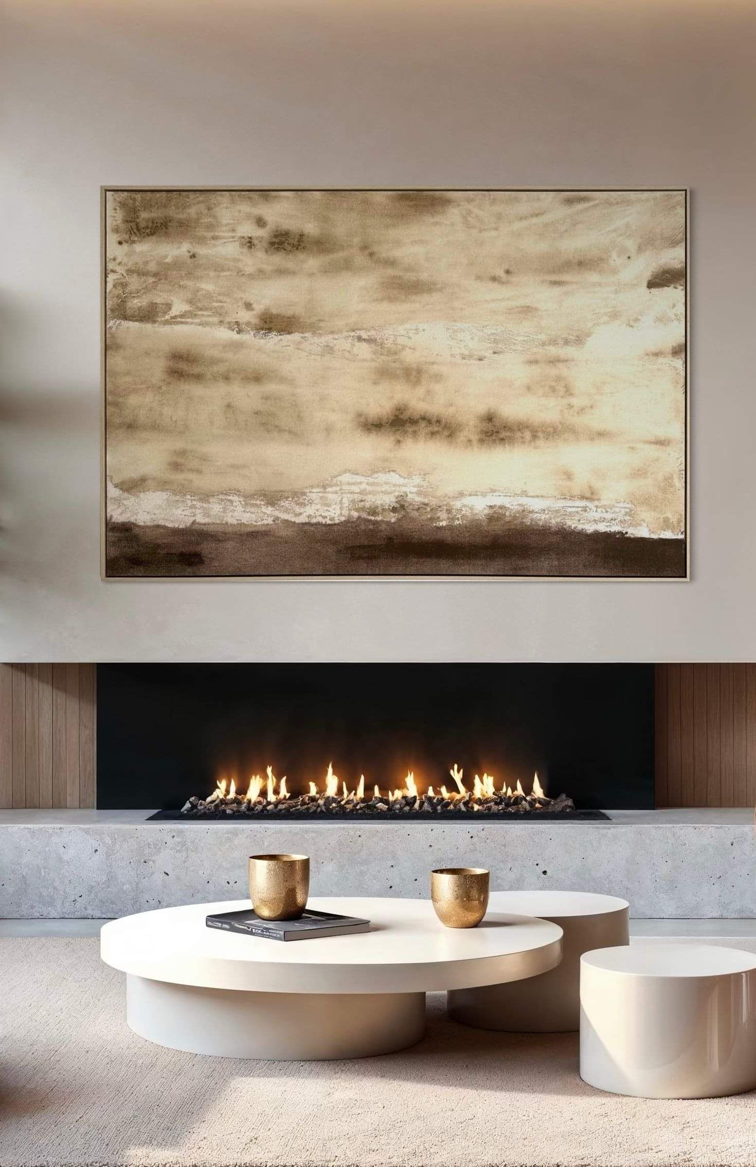 Diptych abstract painting titled Notes of Earth and Fire