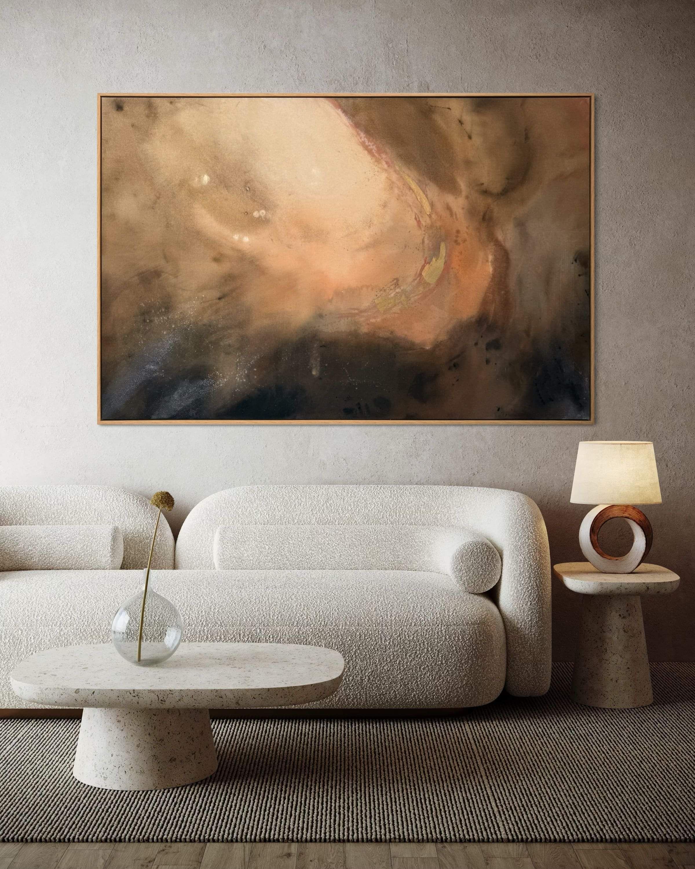 Diptych abstract painting titled Notes of Earth and Fire
