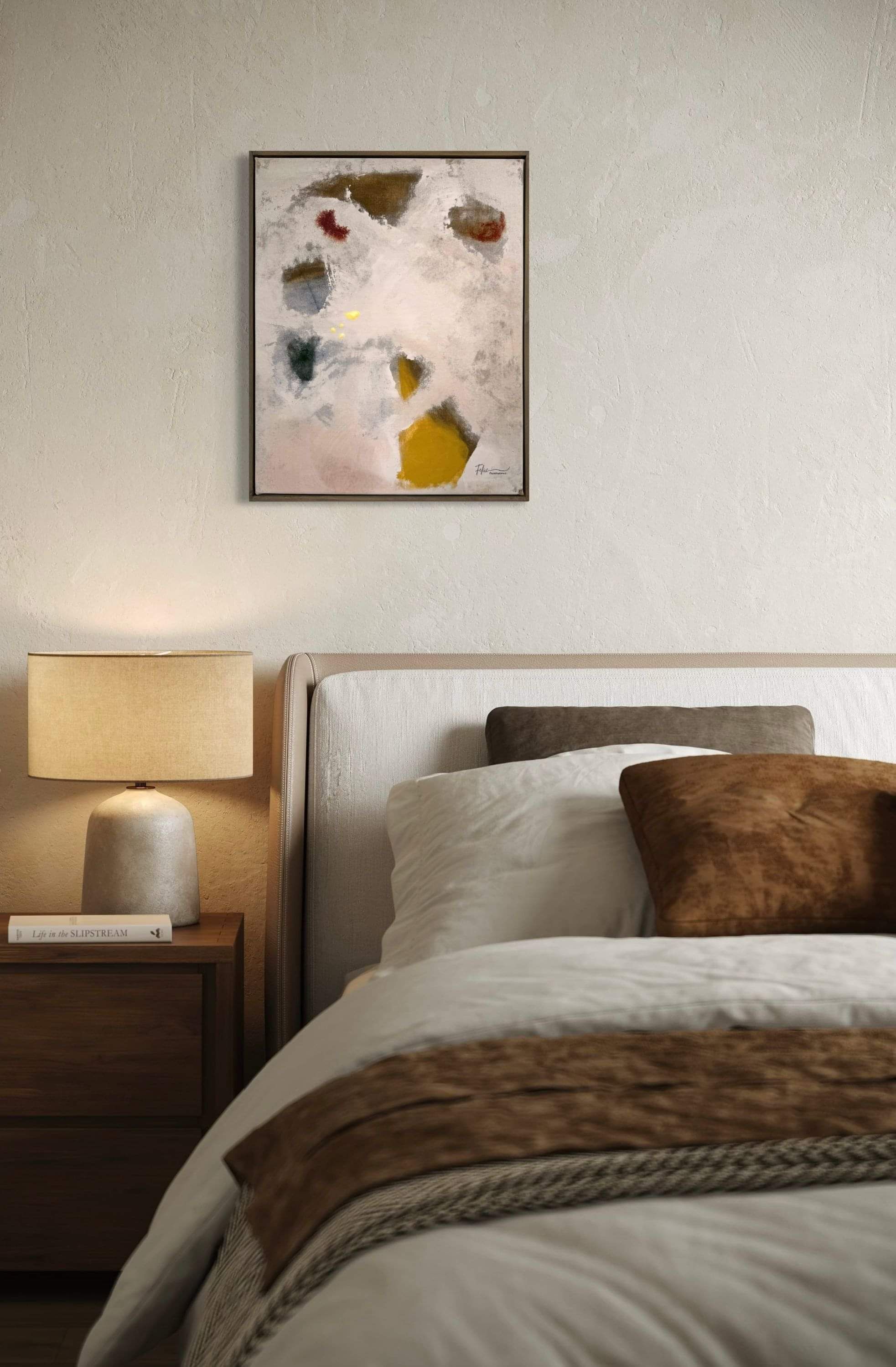 Diptych abstract painting titled Notes of Earth and Fire
