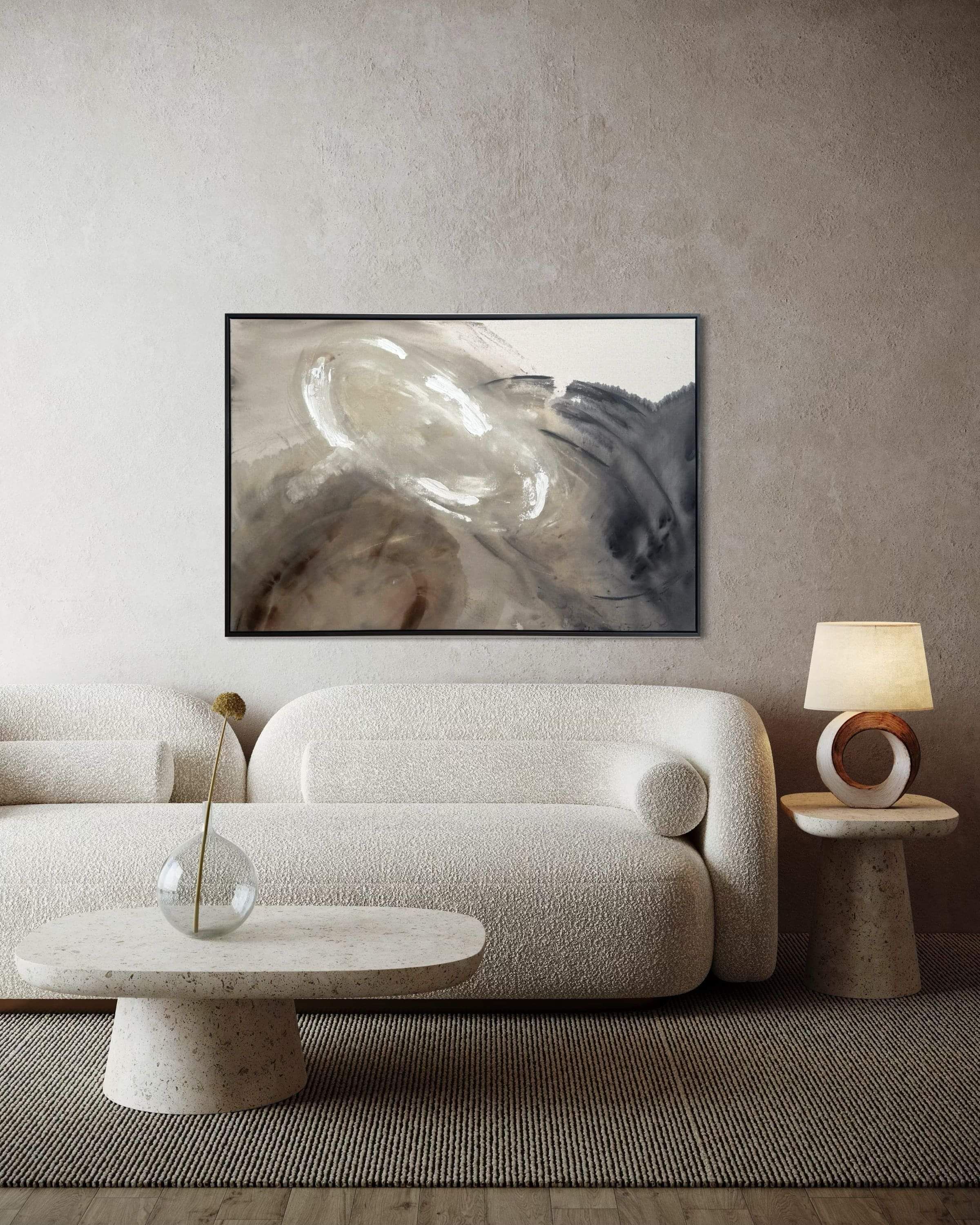 Diptych abstract painting titled Notes of Earth and Fire